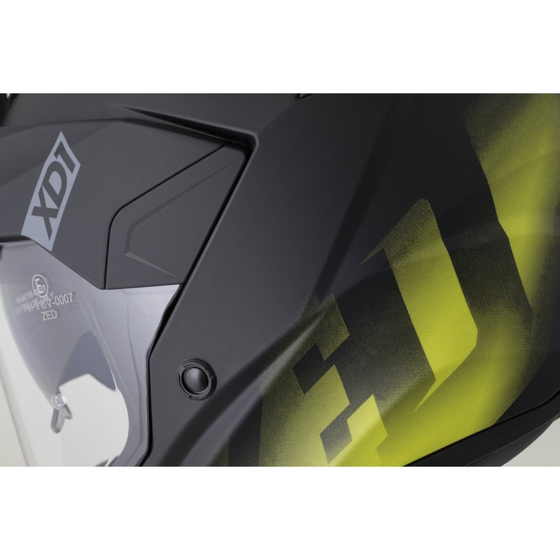 Cască de motocicletă enduro ZED XD1 negru mat-galben fluo