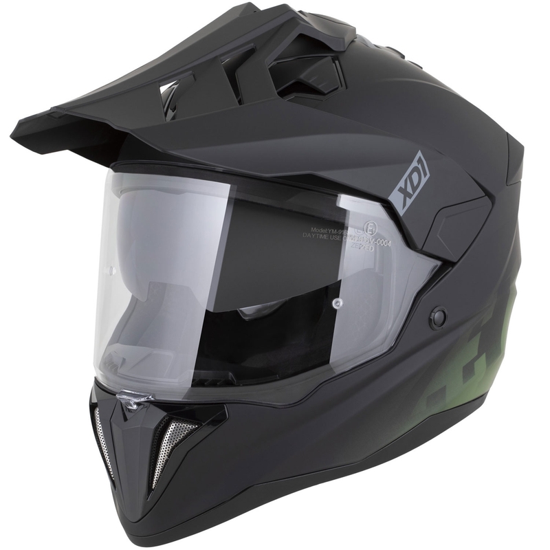 Cască de motocicletă Enduro ZED XD1 negru mat-verde închis