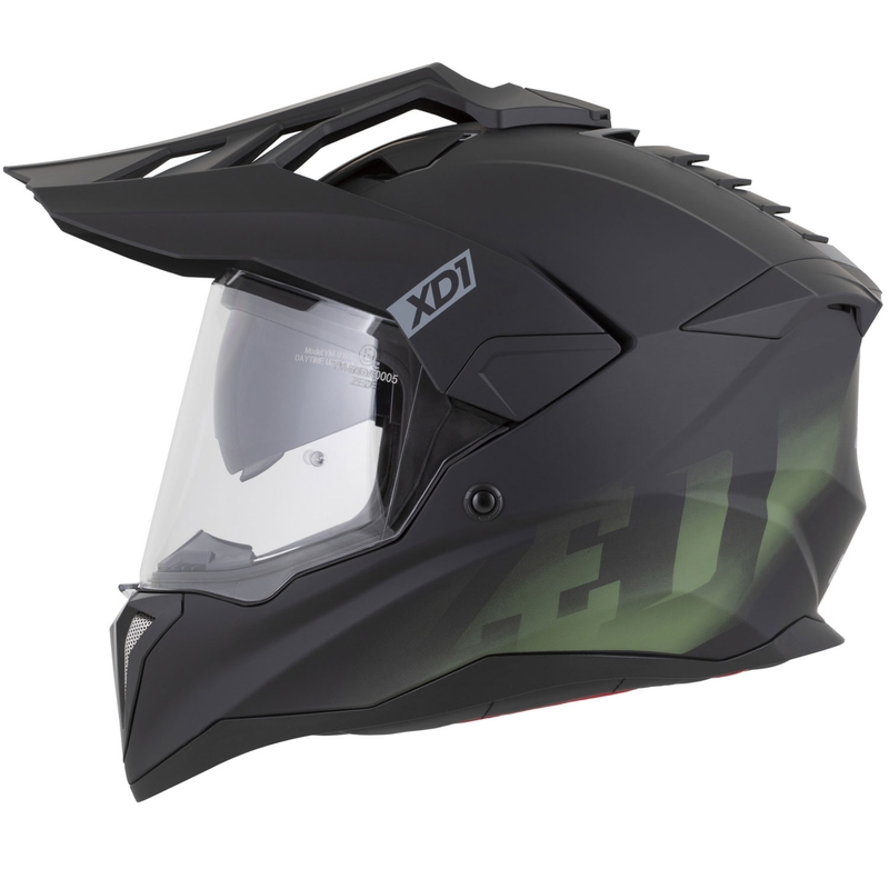 Cască de motocicletă Enduro ZED XD1 negru mat-verde închis