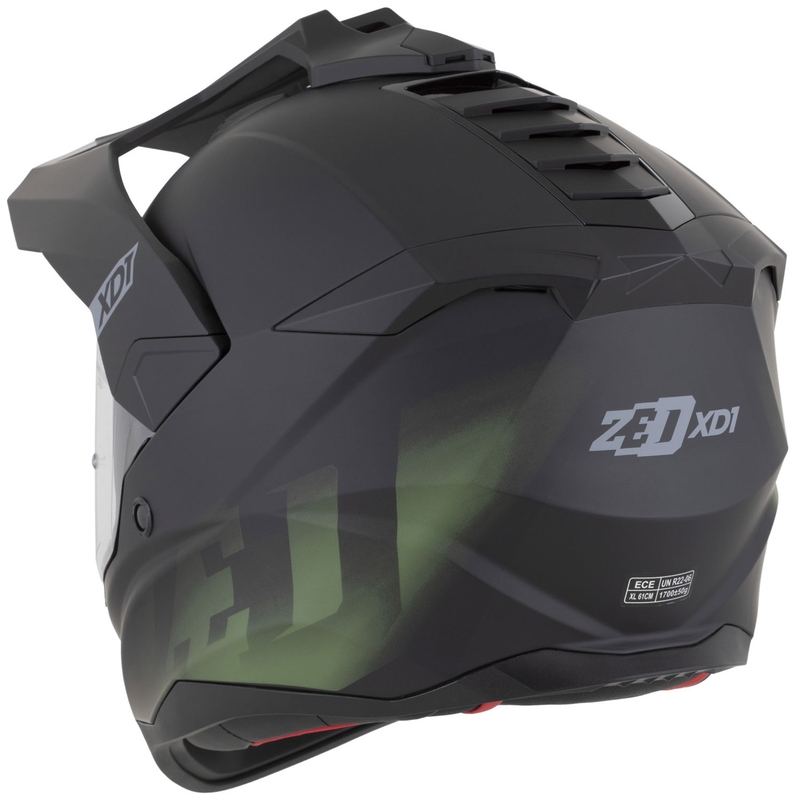 Cască de motocicletă Enduro ZED XD1 negru mat-verde închis