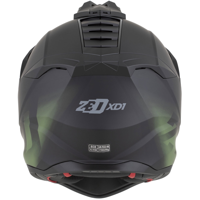 Cască de motocicletă Enduro ZED XD1 negru mat-verde închis