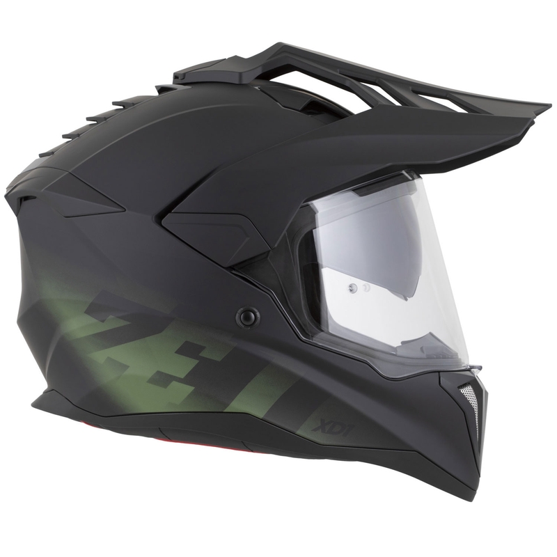 Cască de motocicletă Enduro ZED XD1 negru mat-verde închis