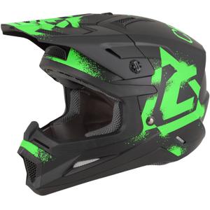 Cască motocross Cassida Cross Cup 2 Crew negru mat-verde fluo