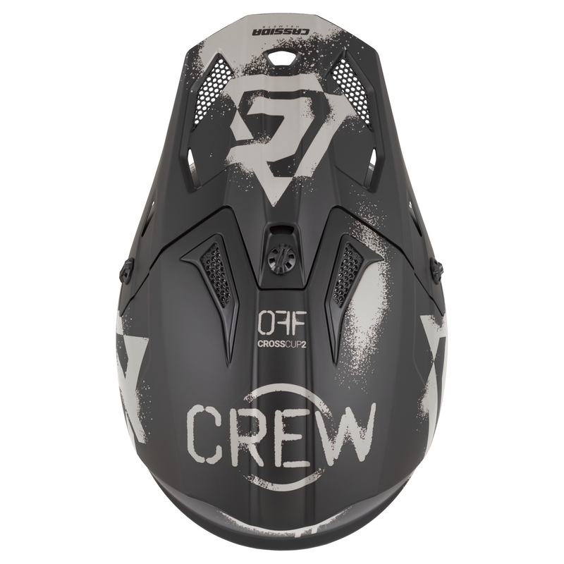 Cască de motocross Cassida Cross Cup 2 Crew, negru mat-nisip