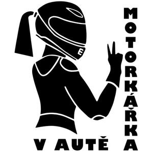 Autocolant cu motociclist într-o mașină