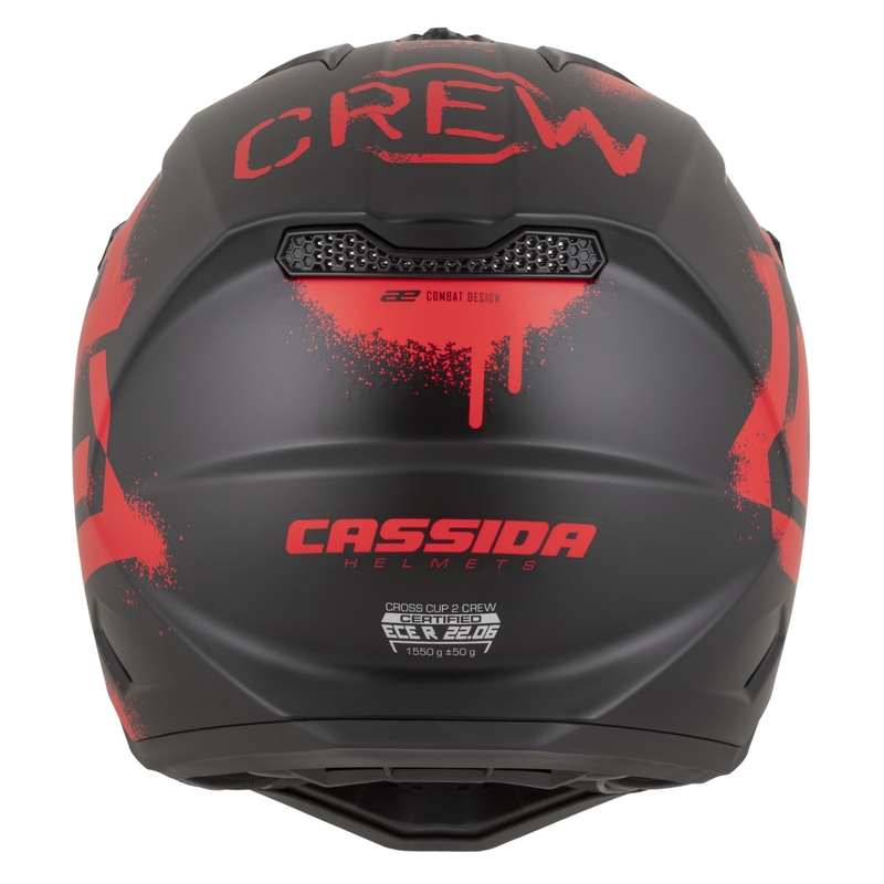 Cască de motocross Cassida Cross Cup 2 Crew, negru mat-roșu