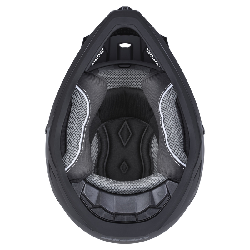 Cască motocross Cassida Cross Cup 2 Crew negru mat-roz fluo