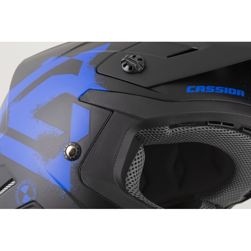 Cască de motocross Cassida Cross Cup 2 Crew, negru mat-albastru