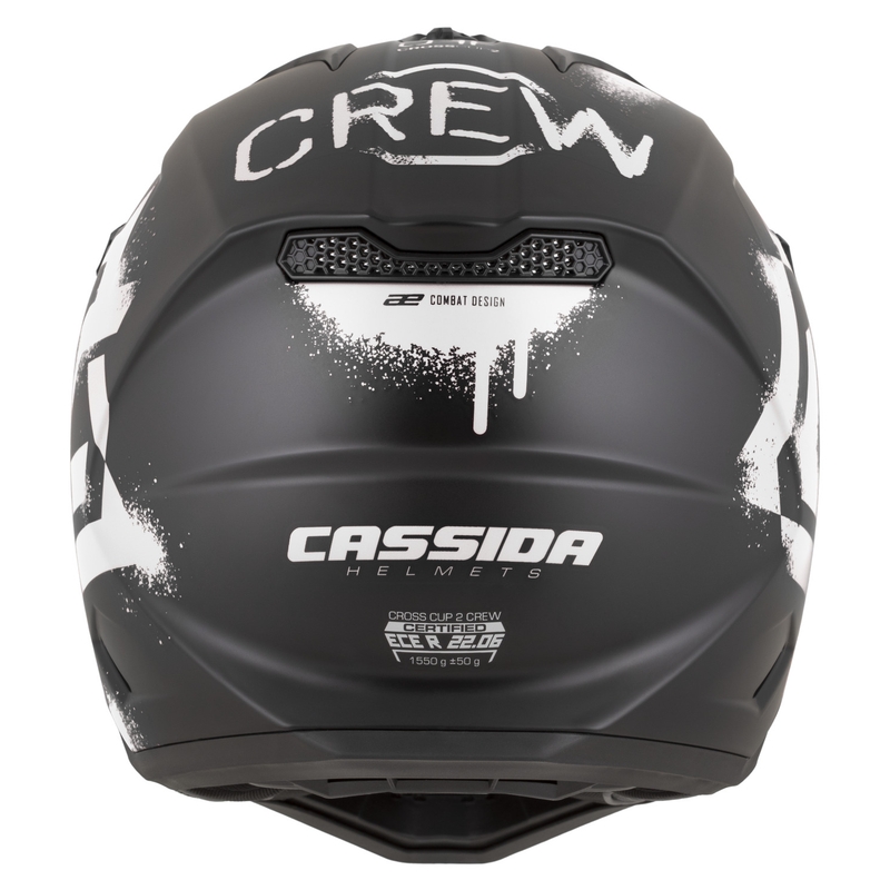 Cască de motocross Cassida Cross Cup 2 Crew, negru mat-alb