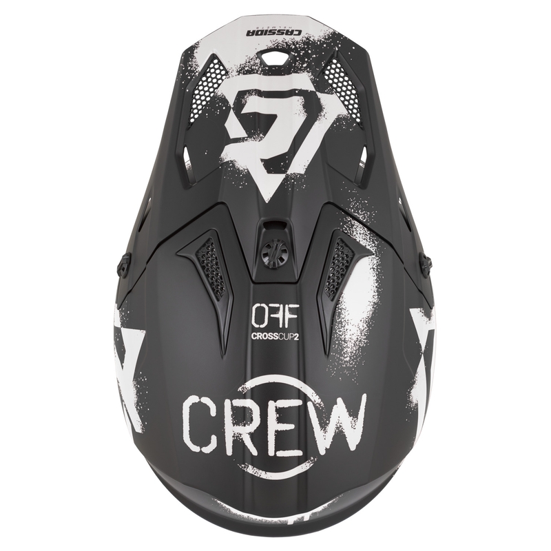 Cască de motocross Cassida Cross Cup 2 Crew, negru mat-alb