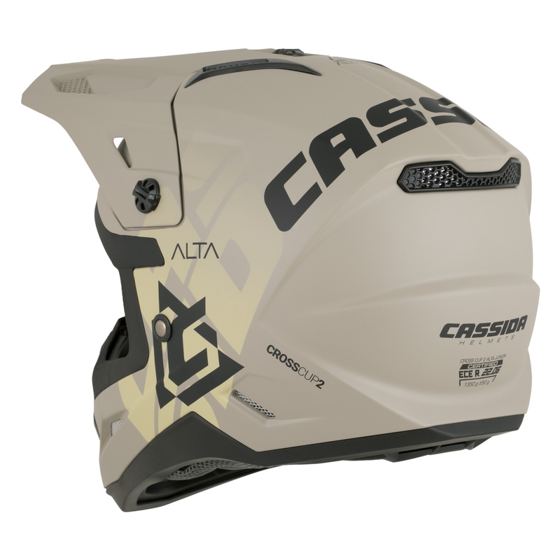 Cască motocross pentru copii Cassida Cross Cup 2 Alta Junior gri nisipos mat