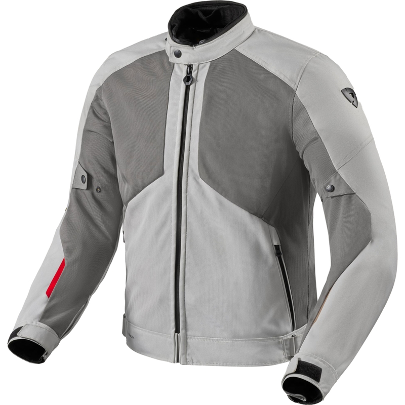 Geacă de motocicletă Revit Torque 3 H2O gri deschis-roșu