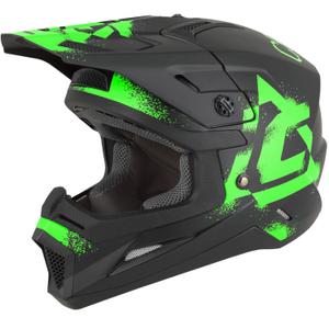 Cască motocross pentru copii Cassida Cross Cup 2 Crew Junior negru mat-verde fluo