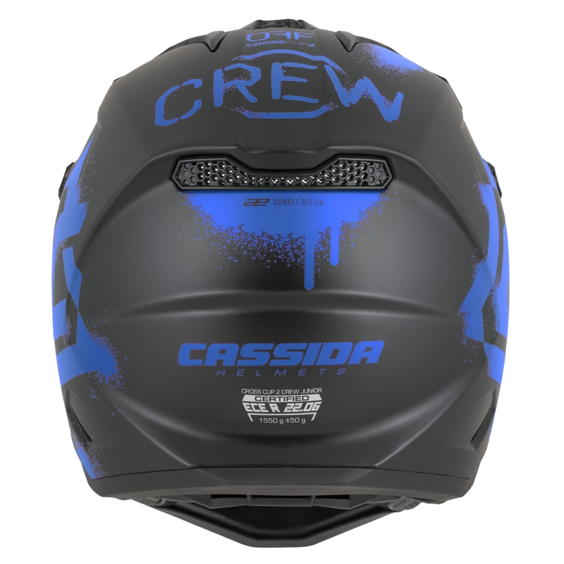 Cască motocross pentru copii Cassida Cross Cup 2 Crew Junior negru mat-albastru