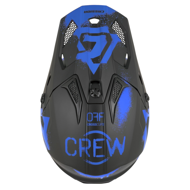 Cască motocross pentru copii Cassida Cross Cup 2 Crew Junior negru mat-albastru