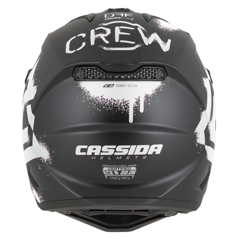 Cască motocross pentru copii Cassida Cross Cup 2 Crew Junior negru mat-alb