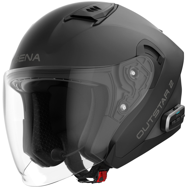 Cască de motocicletă SENA Outstar 2 open face cu căști, negru mat