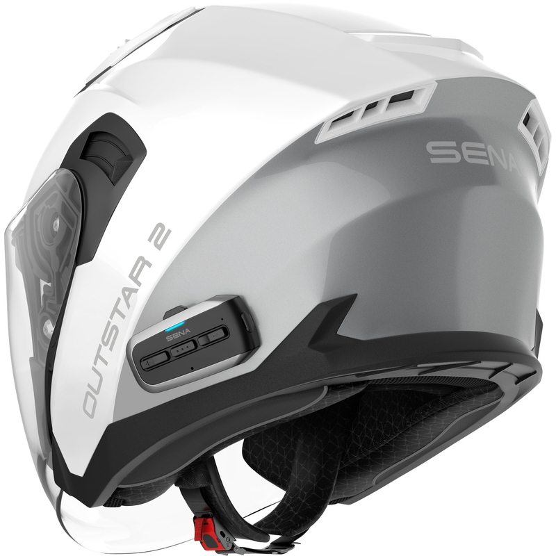 Cască de motocicletă SENA Outstar 2 open face cu căști, alb lucios