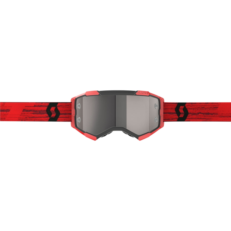 Ochelari motocross SCOTT Fury CH roșu închis cu plexiglas oglindit argintiu