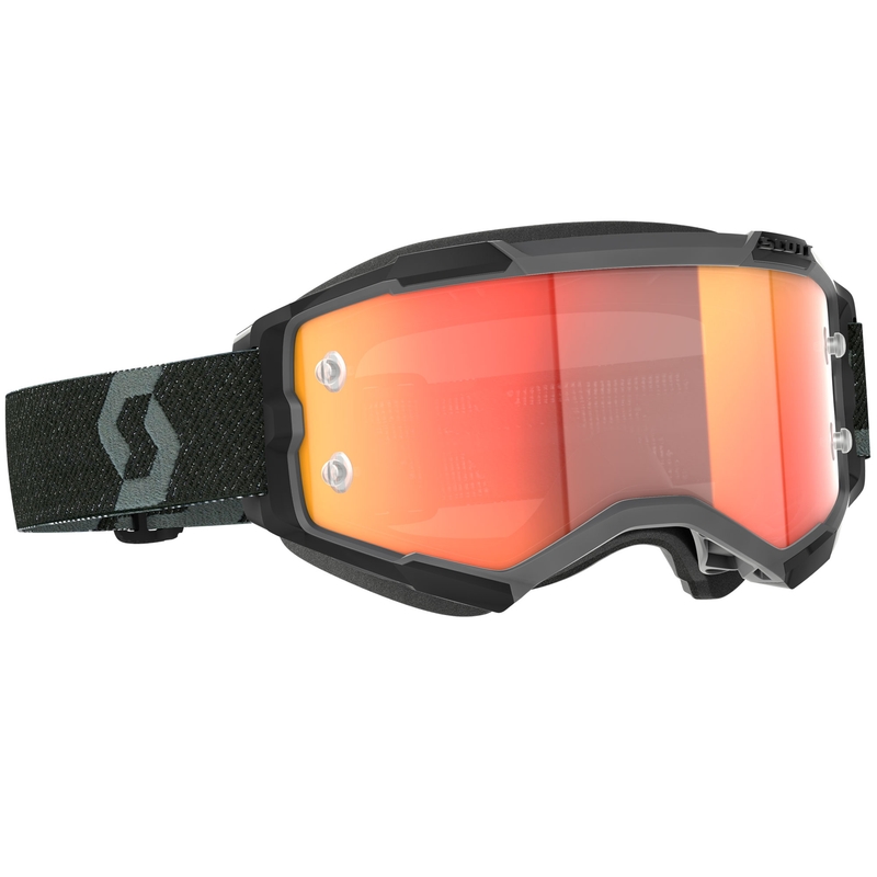 Ochelari motocross SCOTT Fury CH negru-portocaliu cu plexiglas oglindit