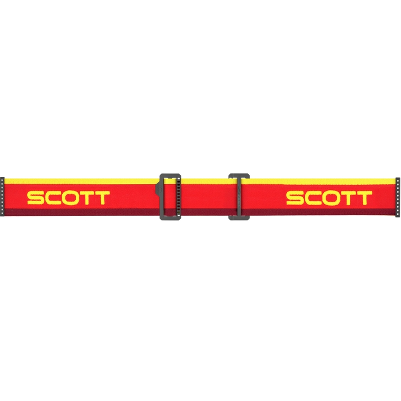 Ochelari de motocross SCOTT Fury CH roșu-galben cu plexiglas oglindit galben