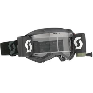 Ochelari de motocross SCOTT Fury WFS negri cu plexiglas transparent