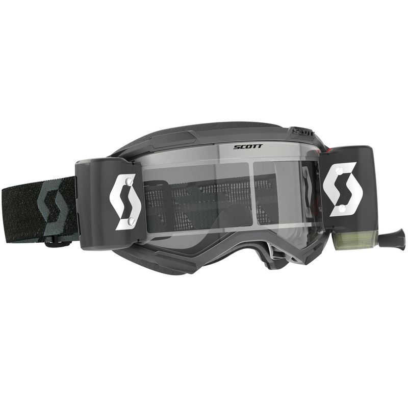 Ochelari de motocross SCOTT Fury WFS negri cu plexiglas transparent