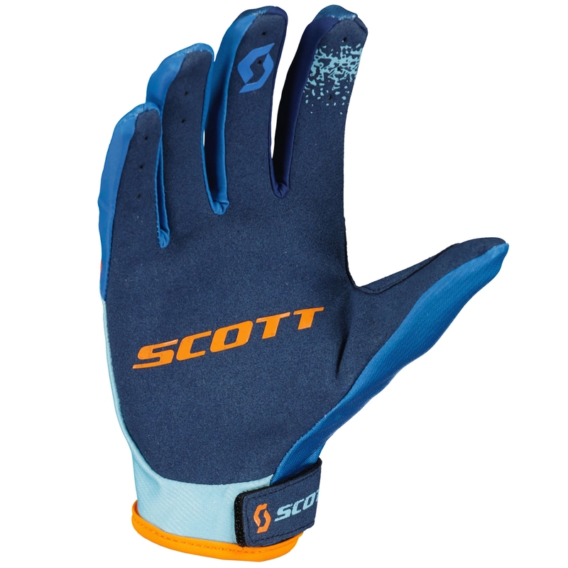 Mănuși motocross SCOTT 350 FURY EVO pentru copii, albastre-portocale