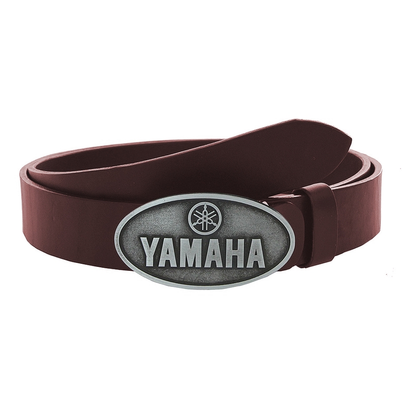 Curea moto din piele cu catarama Yamaha maro