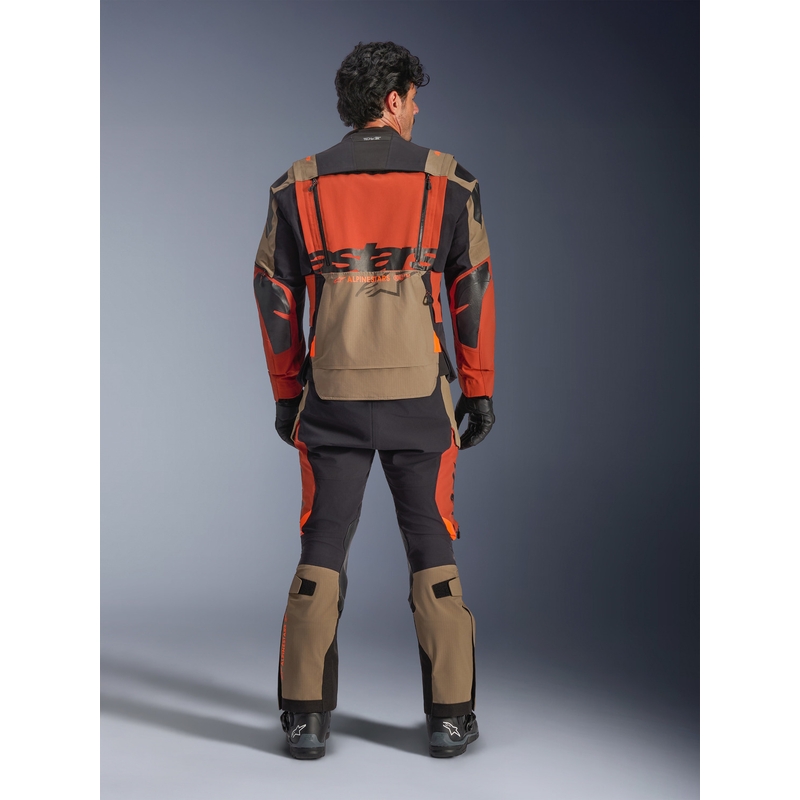 Geacă motocicletă Alpinestars Halo PRO Drystar XF maro deschis-portocaliu închis-negru