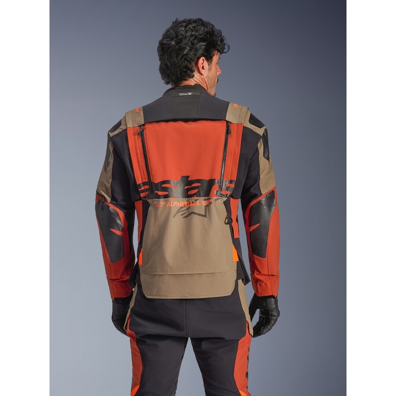 Geacă motocicletă Alpinestars Halo PRO Drystar XF maro deschis-portocaliu închis-negru
