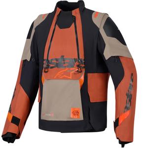 Geacă motocicletă Alpinestars Halo PRO Drystar XF maro deschis-portocaliu închis-negru