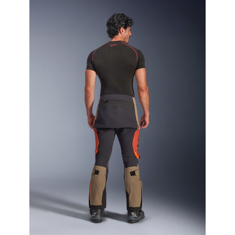 Pantaloni motocicletă Alpinestars Halo PRO Drystar XF maro deschis-portocaliu închis-negru