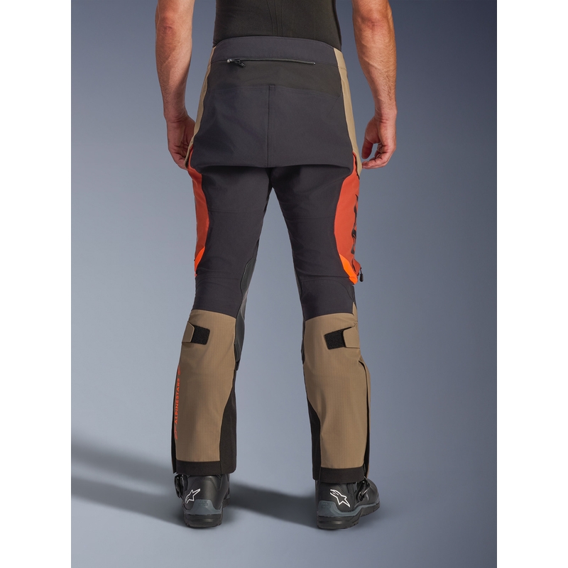 Pantaloni motocicletă Alpinestars Halo PRO Drystar XF maro deschis-portocaliu închis-negru