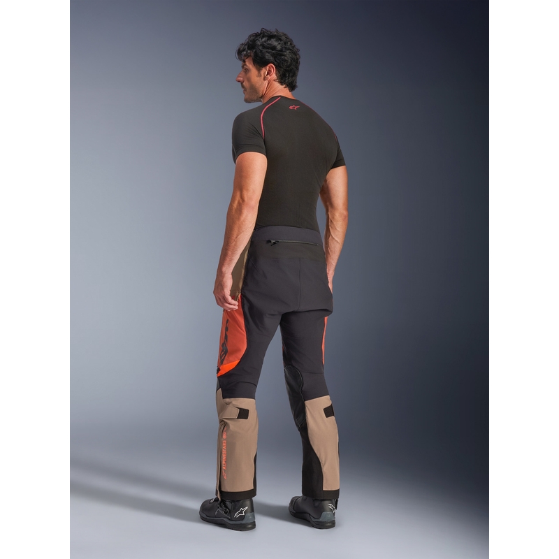 Pantaloni motocicletă Alpinestars Halo PRO Drystar XF maro deschis-portocaliu închis-negru