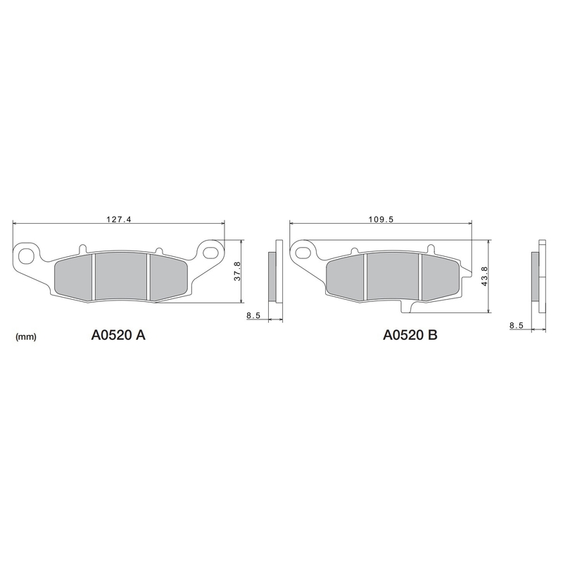 Plăcuțe de frână NISSIN semi-metalice M501-401 2 buc.