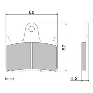 Plăcuțe de frână NISSIN semi-metalice 60x57x8.2 mm 2 buc