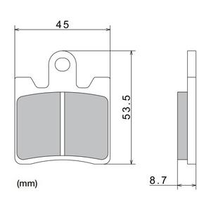 Plăcuțe de frână NISSIN semi-metalice 40x53.5x8.7 mm 2 buc