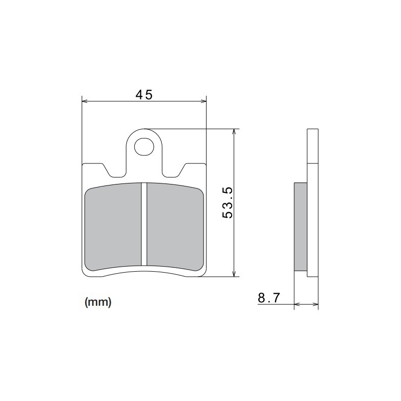 Plăcuțe de frână NISSIN semi-metalice 40x53.5x8.7 mm 2 buc