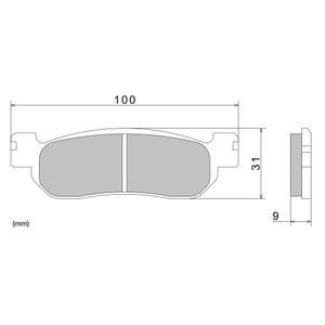 Plăcuțe de frână NISSIN semi-metalice 100x31x9 mm 2 buc