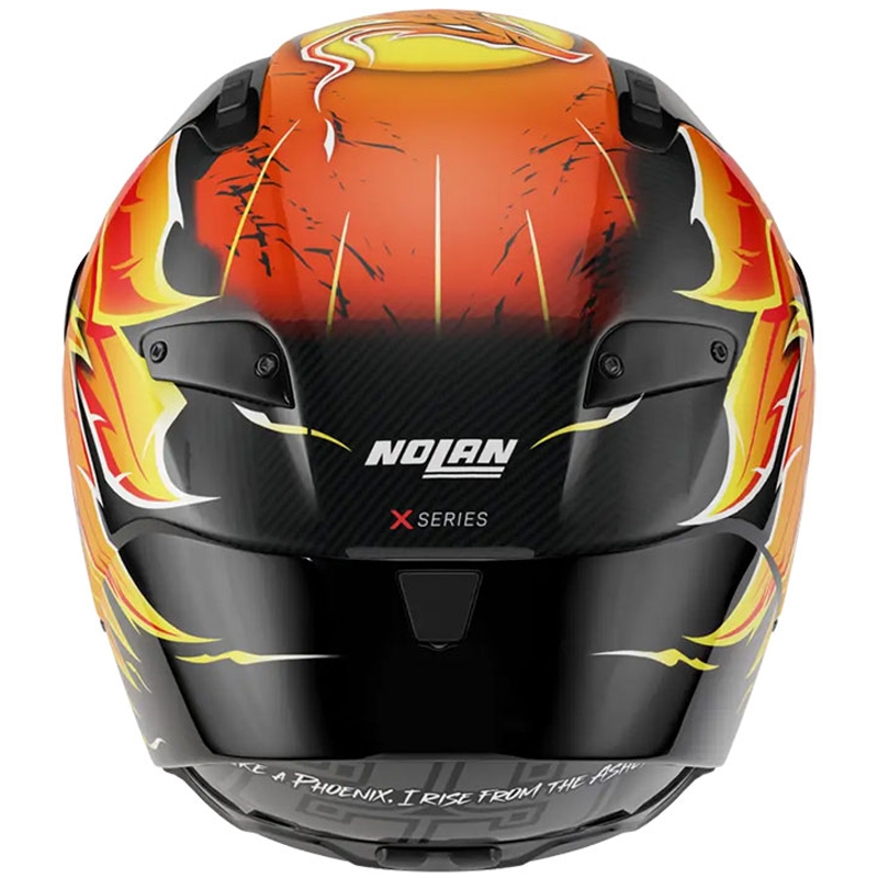 Cască integrală pentru motocicletă Nolan X-804 RS Ultra Carbon Replica Iannone 368 negru-roșu-portocaliu-galben