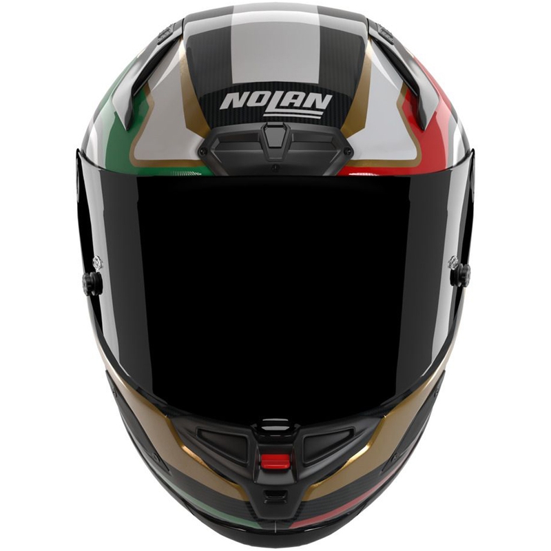 Cască integrală pentru motocicletă Nolan X-804 RS Ultra Carbon Piega negru-auriu-roșu-verde lucios