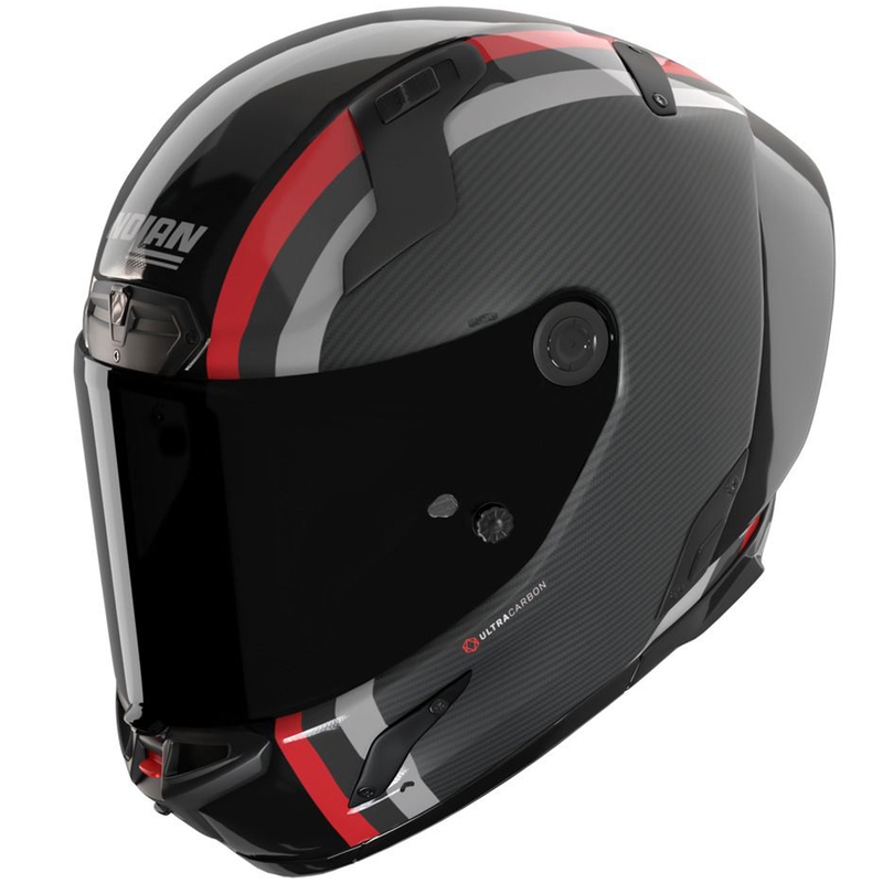 Cască integrală pentru motocicletă Nolan X-804 RS Ultra Carbon Gemini 364 gri-negru-roșu-antracit lucios