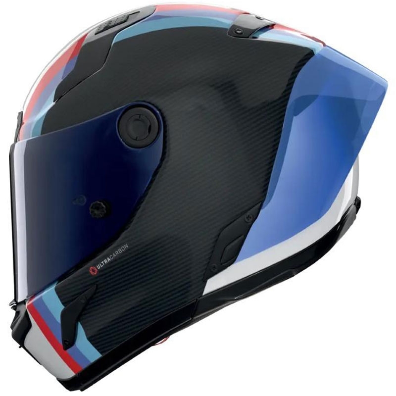 Cască integrală pentru motocicletă Nolan X-804 RS Ultra Carbon Gemini 365 gri-alb-albastru-roșu lucios