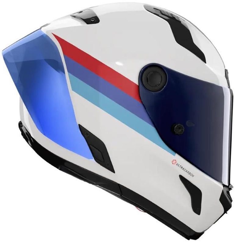 Cască integrală pentru motocicletă Nolan X-804 RS Ultra Carbon Gemini 365 gri-alb-albastru-roșu lucios