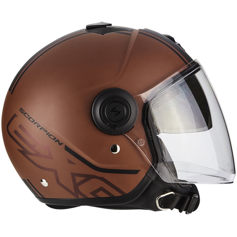Cască de motocicletă deschisă Scorpion EXO-CITY Avenue maro-negru