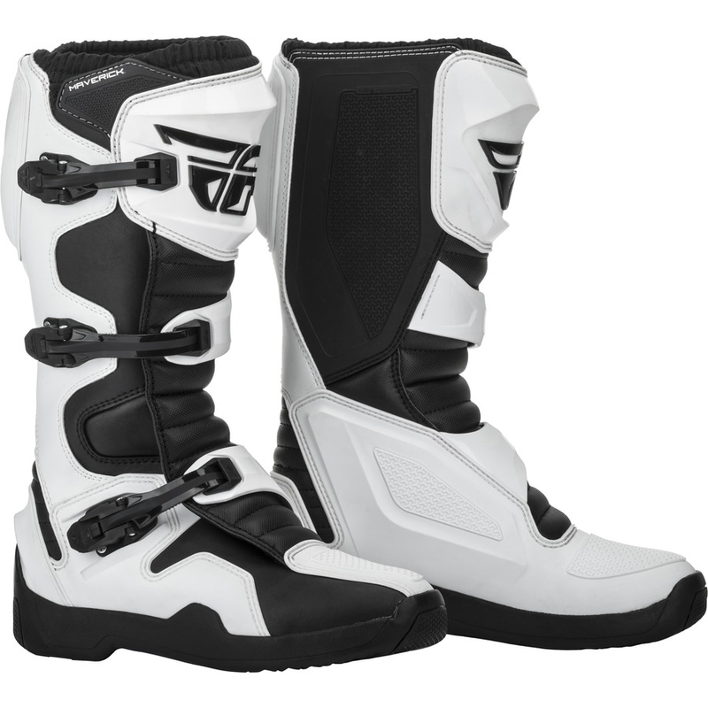 Motociclete cizme Fly Racing NEW Maverik 2019 negru și alb lichidare