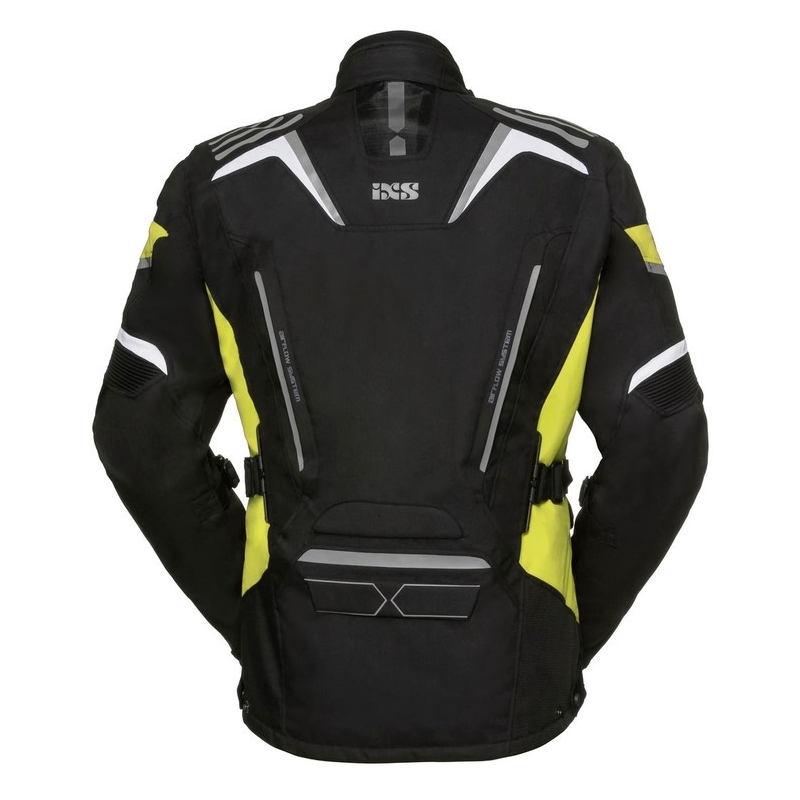 Jachetă de motocicletă iXS Powells Black-White-Fluo Yellow pentru femei