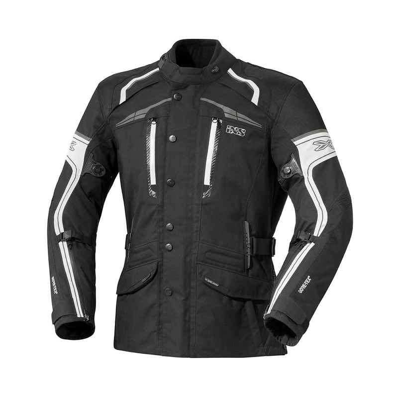 Jachetă de motocicletă iXS Montgomery negru și alb pentru femei iXS Montgomery