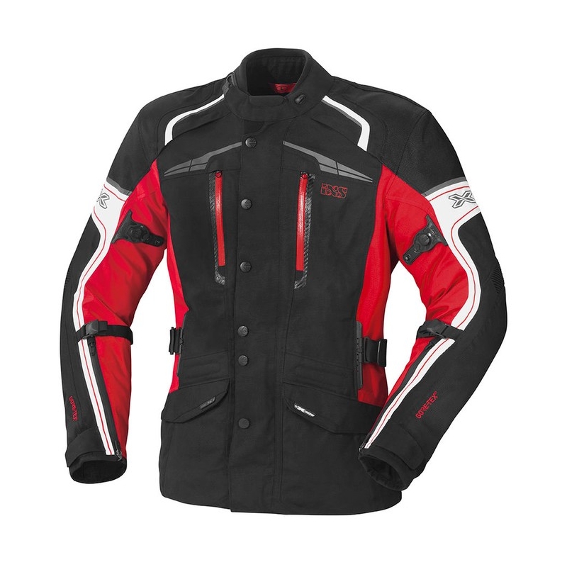 Jachetă de motocicletă iXS Montgomery pentru femei, negru, alb și roșu